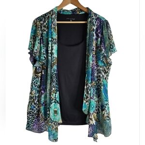 Sara Michelle Black Sheer Cardigan with Tank